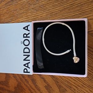 Pandora Rose Gold Heart Charm Bracelet
